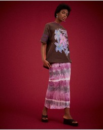 KINGA CSILLA - Purple Wave Column Skirt