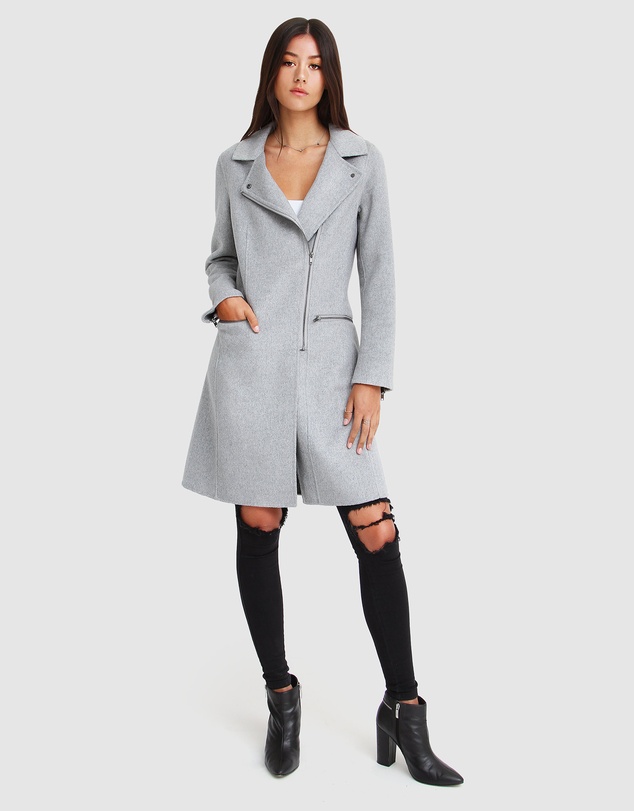 Belle & Bloom - Last Chance Wool Blend Moto Coat