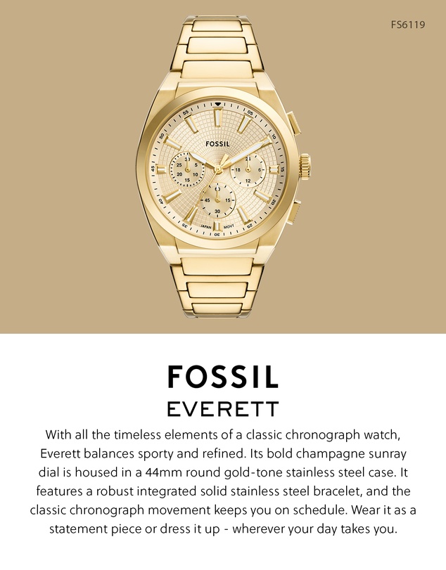 Fossil - Everett Gold Tone Analogue-Chronograph Watch