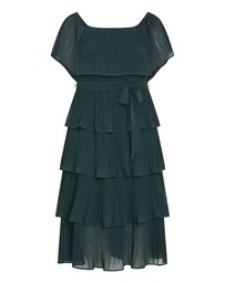 City Chic - Plus size DRESS NIGHT GARDEN - Green Teal