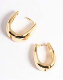 Lovisa - Gold Plated Brass Bold Tapered Hoop Earrings