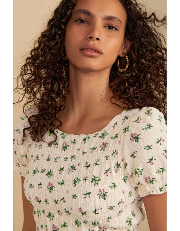 NEXT - Shirred Puff Sleeve Mini Dress