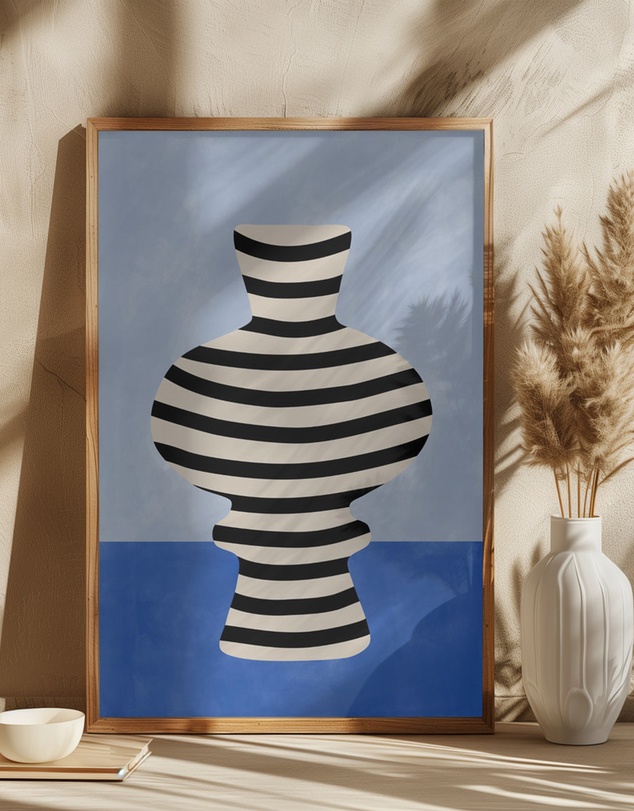 Olive et Oriel - Striped Vase Illusion by Elena Ristova Art Print