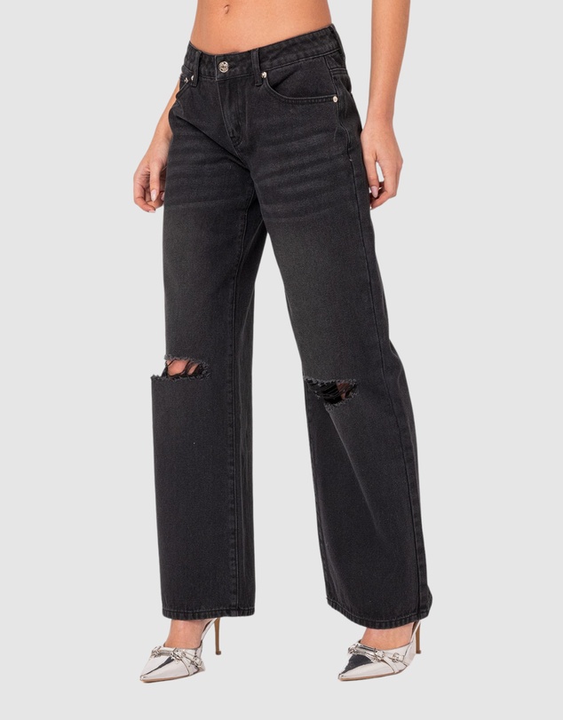 EDIKTED - Debbie Distressed Low Rise Jeans