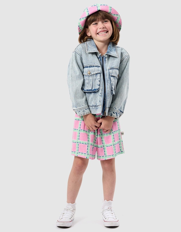 Goldie + Ace - Apple Check Bucket Hat - Babies-Kids