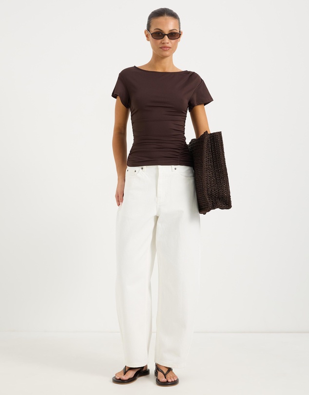 Calli - Emme Ruched Jersey Short Sleeve Top