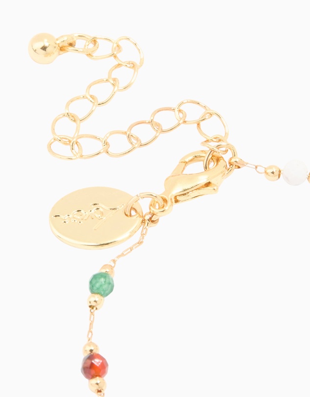 Lovisa - Gold Plated Multicoloured Semi Precious Stone Beaded Bracelet