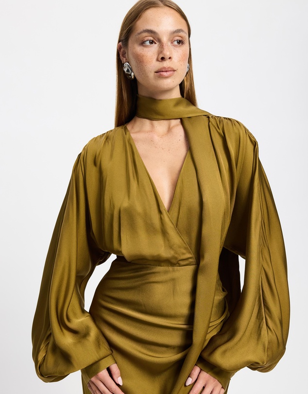 & Other Stories - Scarf-Detail Satin Maxi Dress