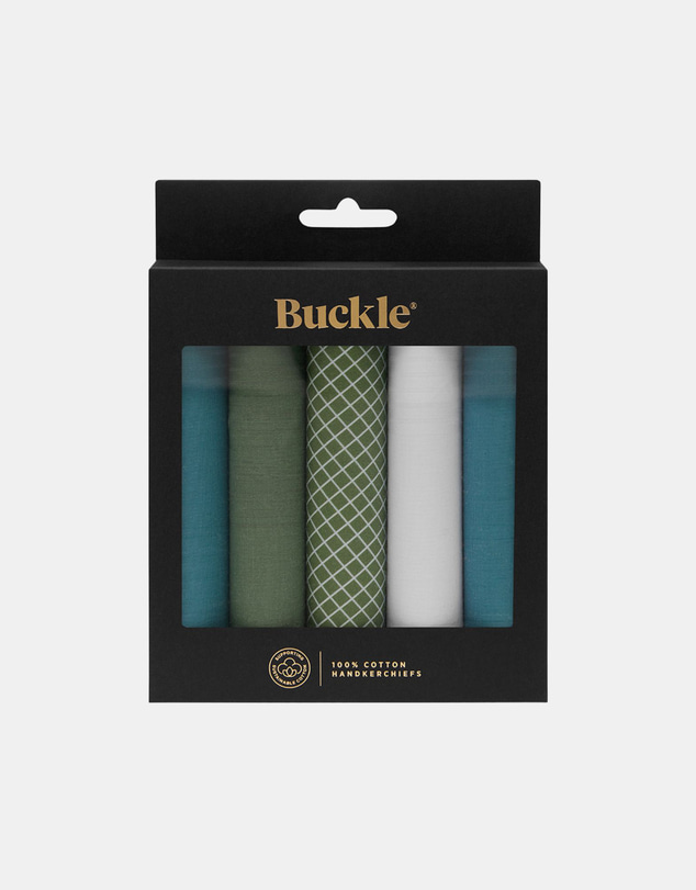 Buckle - Coastal 5-Pack 100% Sustainable Cotton Handkerchief Set