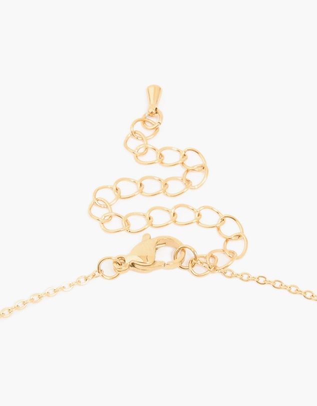 Lovisa - Waterproof Gold Plated Stainless Steel Cubic Zirconia Pave Cross & Heart Pendant Necklace