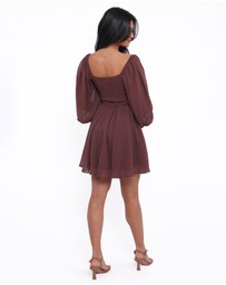 Petal & Pup - Katniss Long Sleeve Mini Dress - Chocolate