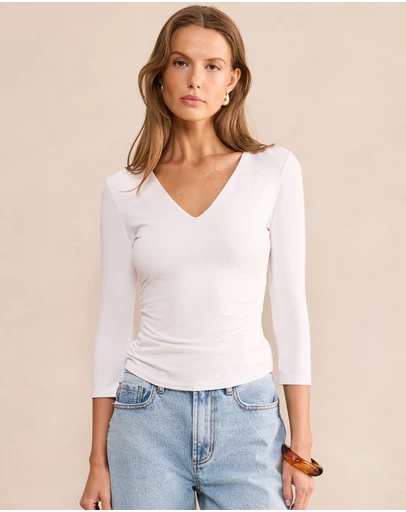 Forever New - Josie V Neck 3 & 4 Sleeves Top