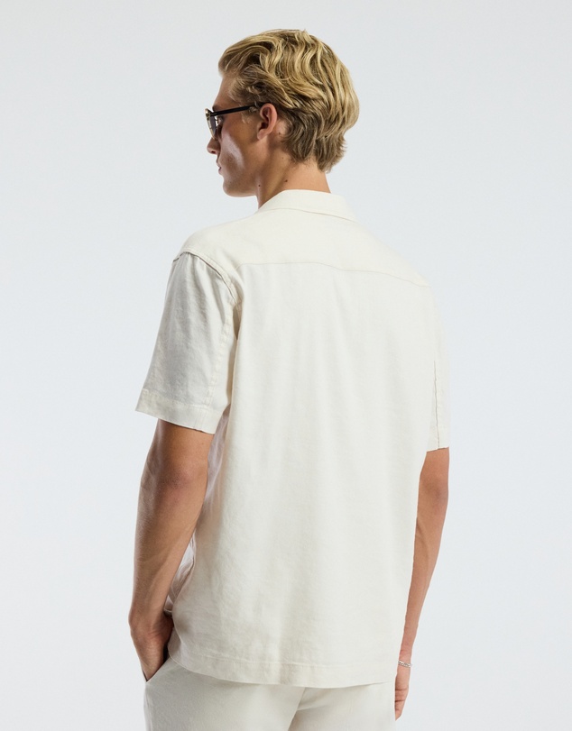 Calibre - Stretch Linen Short Sleeved Shirt Ivory