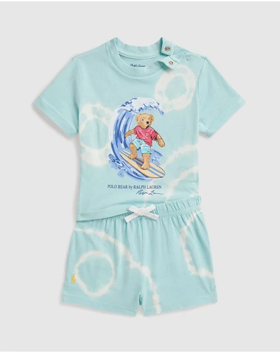 Polo Ralph Lauren - Polo Bear Tie-Dye Cotton Tee & Shorts Set - Babies