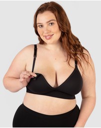 B Free Intimate Apparel - Plunge Nursing Comfort Bra – Wireless with Fixed Moulded Cups (B-C-D) Cup