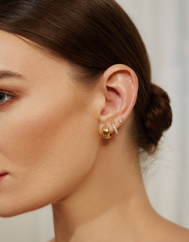 Ania Haie - Gold Chubby Small Huggie Hoop Earrings
