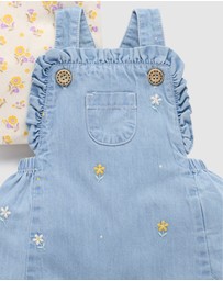 Purebaby - Daisy Broderie Overall Set -Kids-Babies