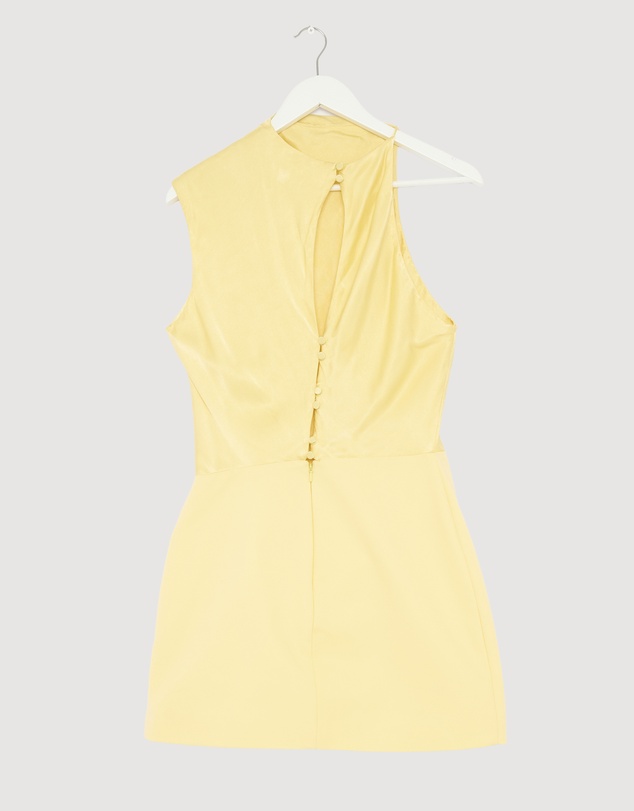 Revibe - Repaired Shona Joy Dillon Contrast Draped Cowl Mini Dress - AU 10