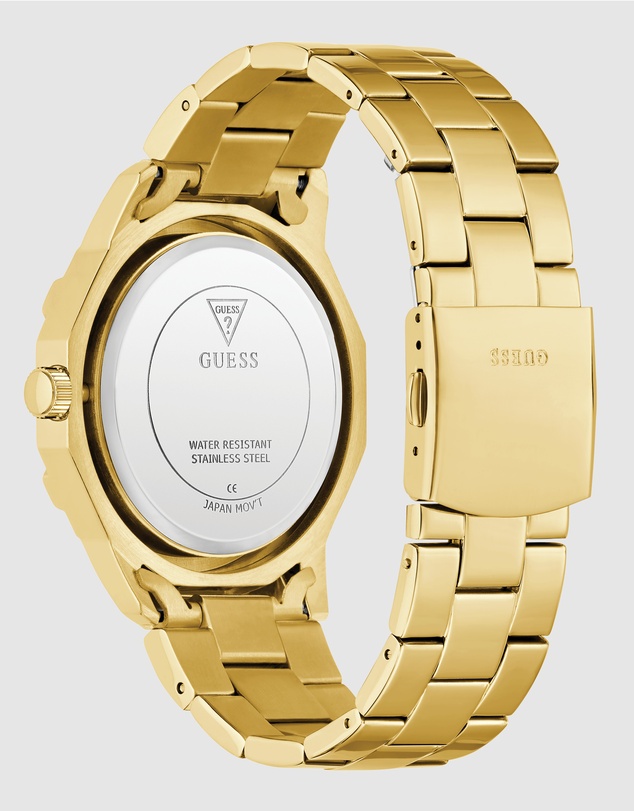 GUESS - Guess Regal  Men's Gold Tone Multi-function Watch