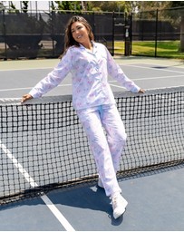 Sant And Abel - Women's Tennis Bows Long PJ Set