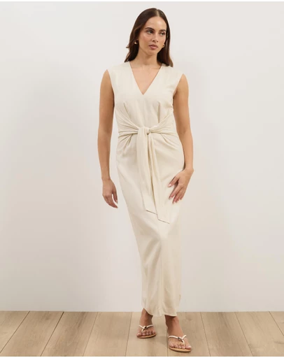Atmos&Here - Sadie Linen Blend Midi Dress