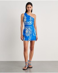Jag - Ceezee Asymmetric Linen Mini Dress
