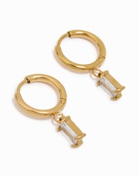Lovisa - Waterproof Gold Plated Stainless Steel Baguette Diamante Huggie Earrings