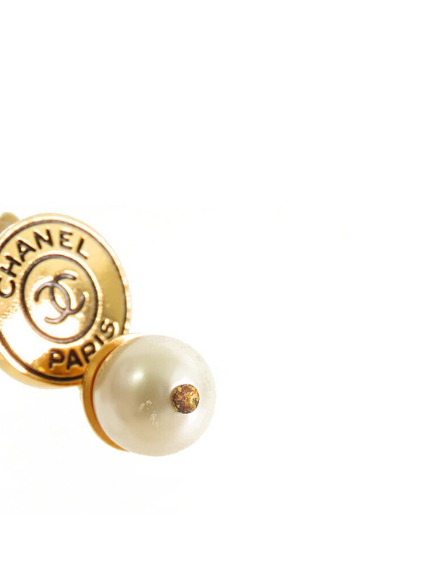 Pre-Loved by Azura Reborn - Pre-Loved CC Gold Plated Faux Pearl Drop Clip On Earrings