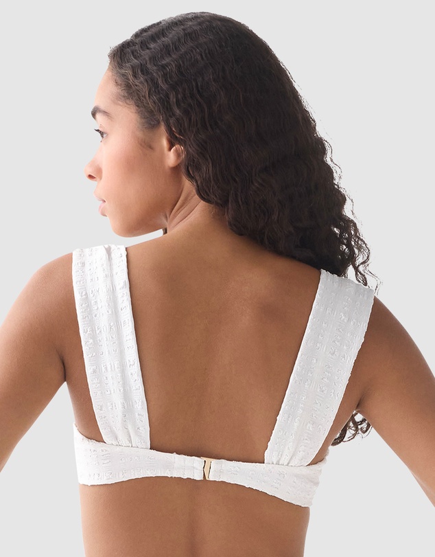 Kate Spade - Seersucker Wide Strap Underwired Padded Bikini Top