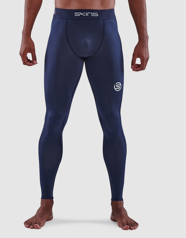 SKINS - SKINS Compression Men's Series-1 Running/Gym Long Tight Navy Blue