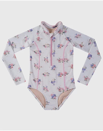 Aqua Blu Kids - Posie Long Sleeve One Piece - Kids