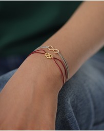Elli Jewelry - Bracelet Pretzel Traditional Costume Trend Nylon Red in 925 sterling silver Gold Plated