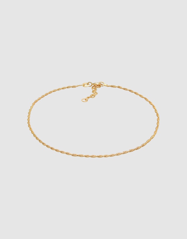 Elli Jewelry - Twisted Anklet in Gold-Plated 925 Silver