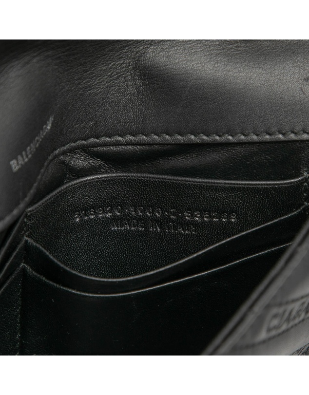 Pre-Loved by Azura Reborn - Pre-Loved Embossed Leather Allover Logo BB Wallet on Chain
