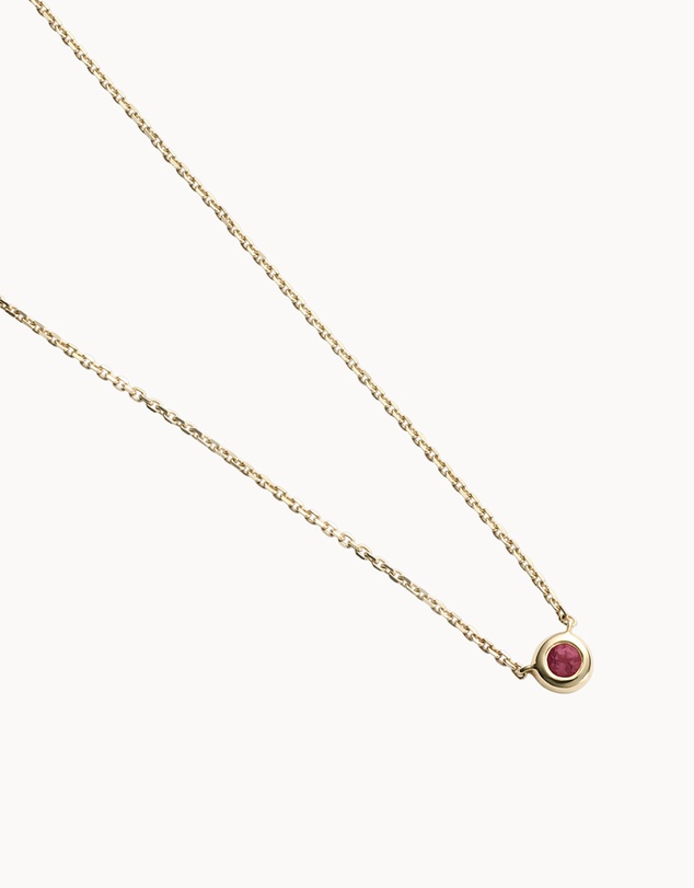 Kirstin Ash - Petite Birthstone Necklace July Ruby