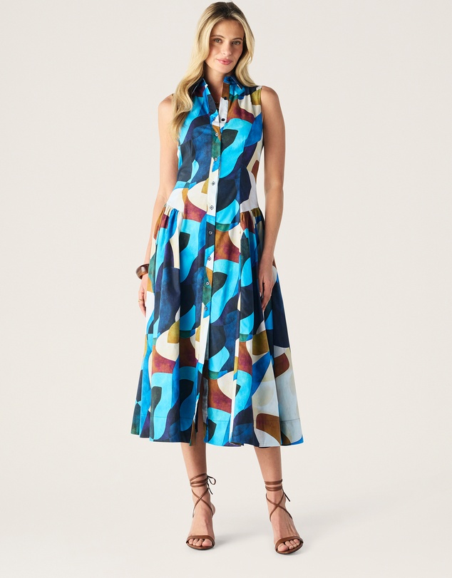 MOS The Label - Celestia Print Sleeveless Midi Dress