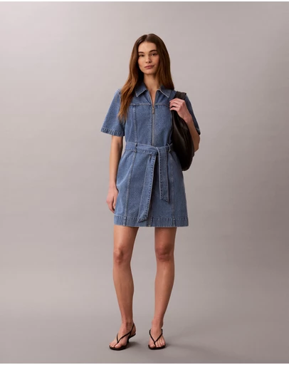 Calvin Klein Jeans - Denim Belted Shirt Dress