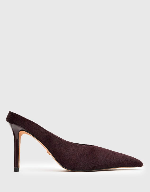 Betts - Matcha Leather High Stiletto Mules