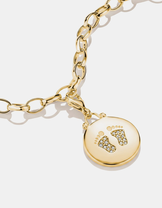 THOMAS SABO - Gold-Plated Baby Feet Charm with White Zirconia
