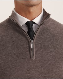 SABA - Franklin Quarter Zip Wool Knit Polo