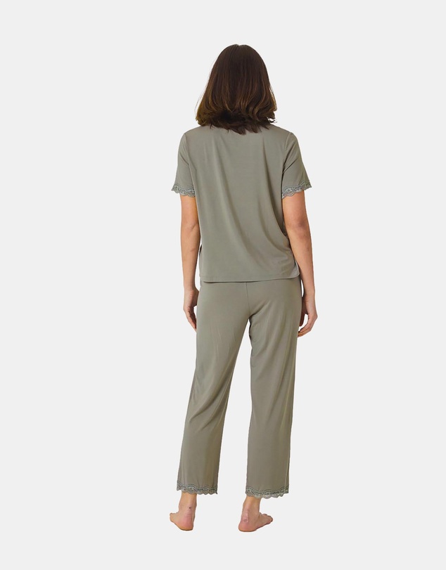 Gingerlilly - Dianne Bamboo Long PJ set with Lace