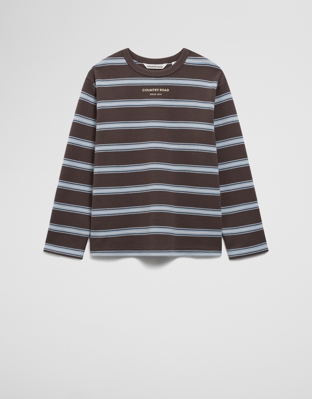 Country Road - Organically Grown Cotton Stripe Long Sleeve Pique T-shirt