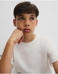 Country Road - Teen Recycled Cotton Blend Plain Cr Short Sleeve T-shirt