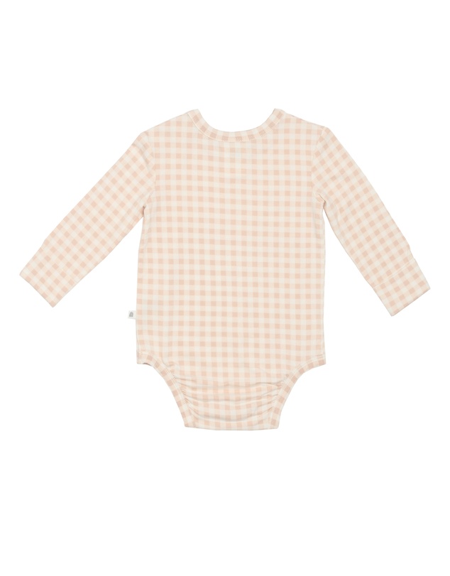 Kynd Baby - Comfy Bodysuit Long Sleeve in Neutral Gingham