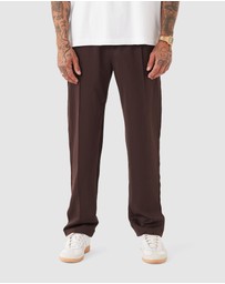 Zanerobe - Stitched Football Trackpant Dk Choc