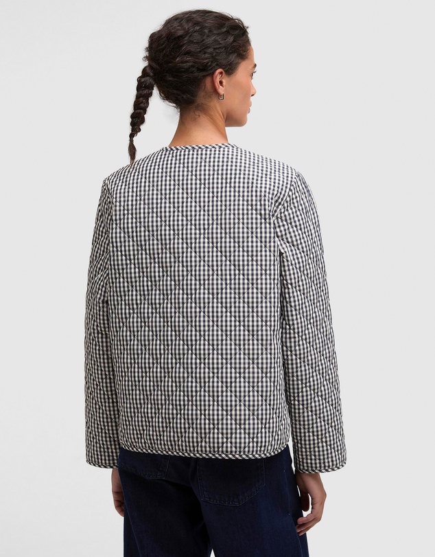 Barbour - Cashel Check Collarless Quilted Jacket