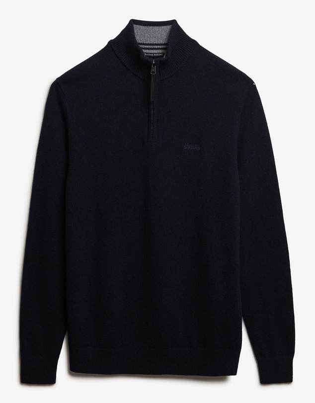 Superdry - Wool Blend Half Zip Slim Fit Jumper