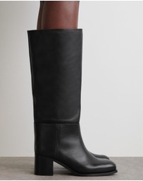 COS - Heeled Leather Knee Boots - Women's