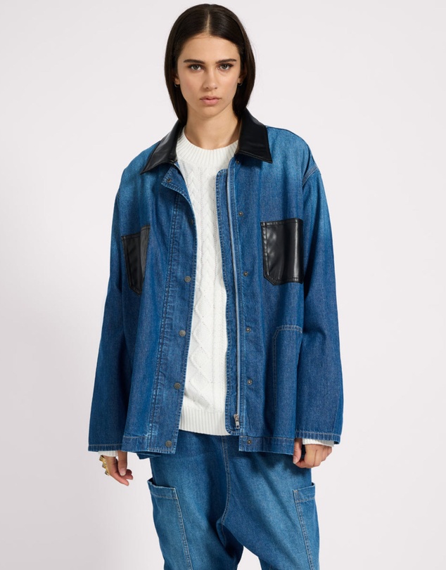 ONE TEASPOON - My Boyfriends Denim Shacket - Blue Pasadena