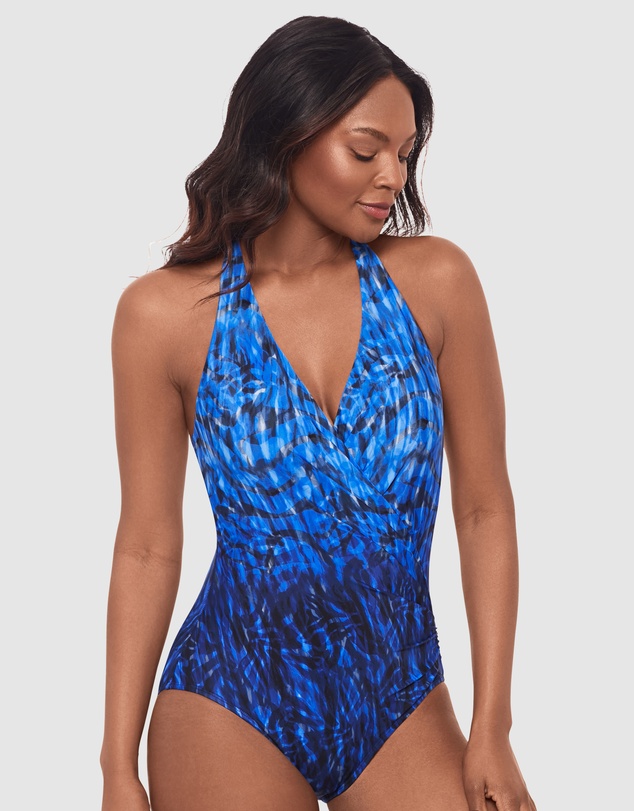 Miraclesuit Swimwear  - Paka Mayan Wrapsody Halter-Effect Shaping Swimsuit